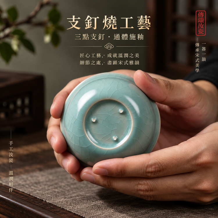 雞缸杯｜冰裂紋・支釘燒・仿古釉・主人杯・汝窯