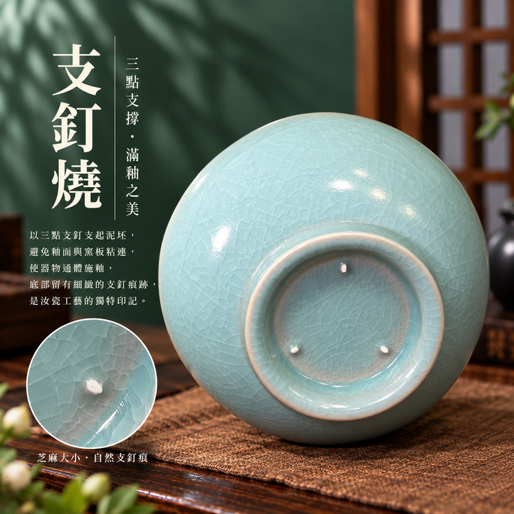 羅漢碗｜仿古釉・自然開片・溫潤如玉・手工茶碗・汝窯