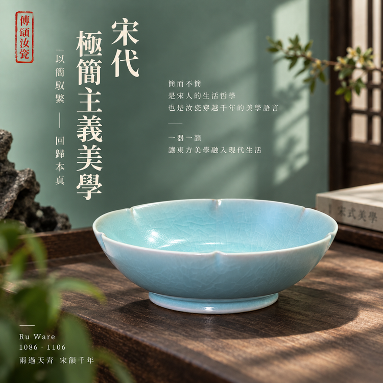 葵口洗｜自然開片・瑪瑙入釉・支釘燒・宋式雅器・果盤