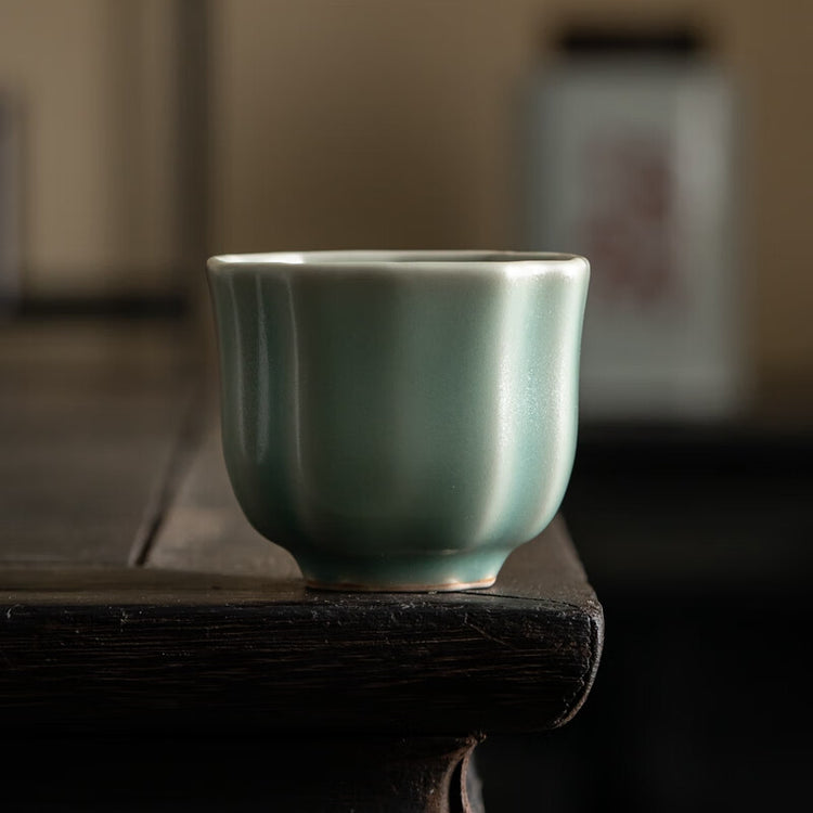 古代風の釉薬 四種類の茶碗