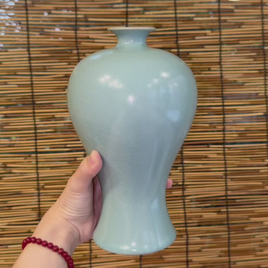 梅瓶｜傳世作品・仿古釉・自然開片・支釘燒・手工汝瓷・花瓶・宋式雅器・汝窯